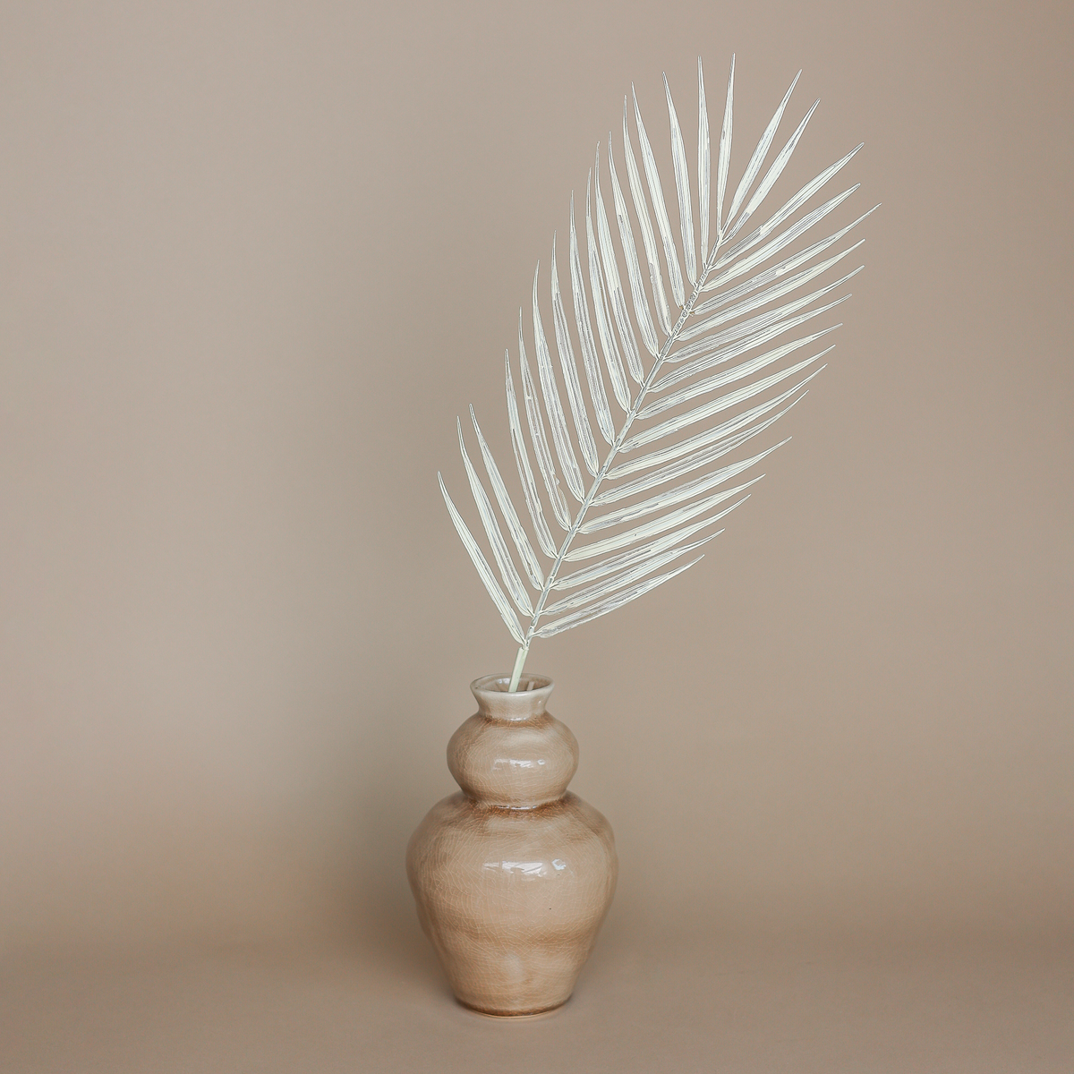 Fritz Set Palmenblatt Vase hellbraun – 13x20cm Felipa Design & Keramik